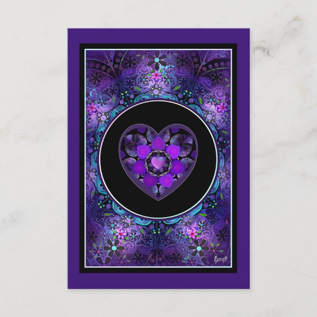 Carte D'accompagnement Parapluie violet & coeurs .7 (Devant)