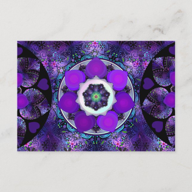 Carte D'accompagnement Parapluie violet & coeurs .7 (Devant)