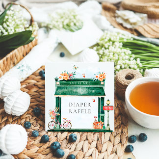 Carte D'accompagnement Paris Café Boulangerie Aquarelle Raffle En