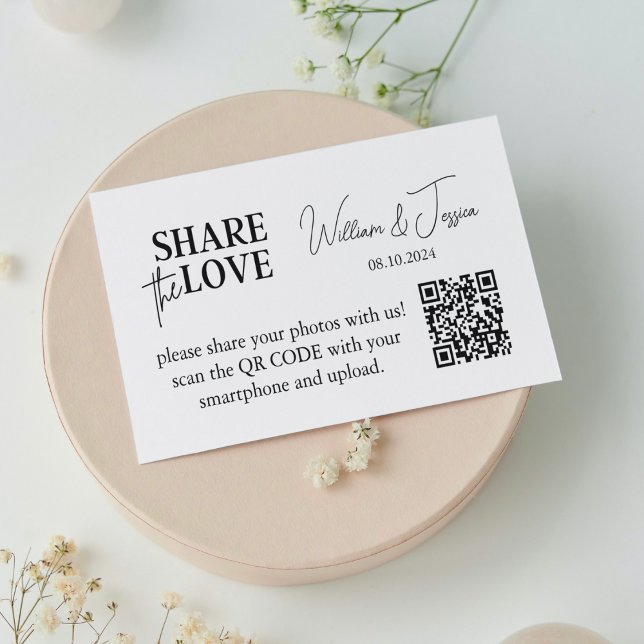 Carte D'accompagnement Partage de photos de mariage avec code QR (Créateur téléchargé)
