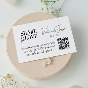 Carte D'accompagnement Partage photo mariage avec code QR