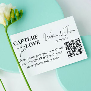 Carte D'accompagnement Partage photo mariage Capture Le code QR d'amour