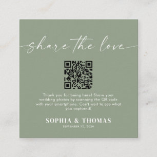 Carte D'accompagnement Partager L'Amour QR Code Mariage Partage Photo