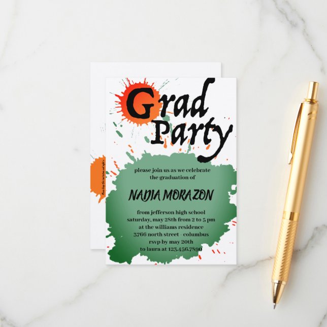 Carte D'accompagnement Parti de la graduation peinte (Devant/Arrière en situation)