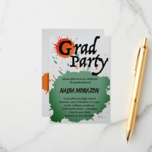 Carte D'accompagnement Parti de la graduation peinte