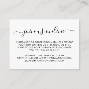 Carte D'accompagnement Partie ou Baby shower d'option virtuelle en ligne