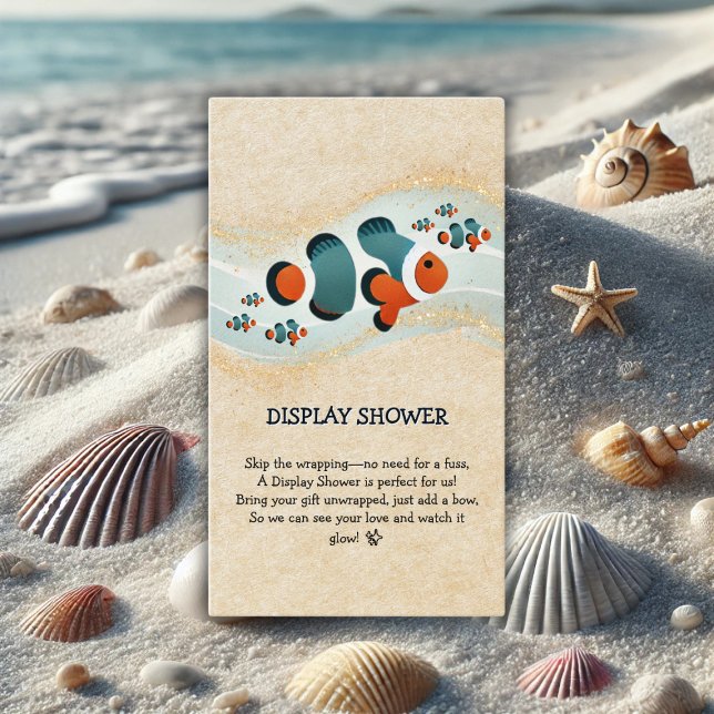 Carte D'accompagnement Parties scintillant artisanale Poisson clown Baby  (Créateur téléchargé)