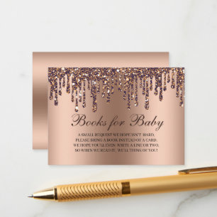 Carte D'accompagnement Parties scintillant Baby shower en bronze Livres