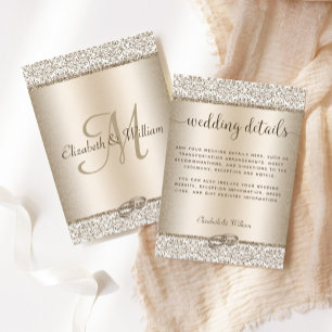 Carte D'accompagnement Parties scintillant Champagne tendance Mariage dam