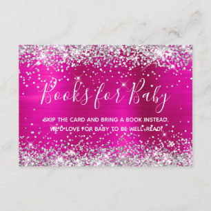 Carte D'accompagnement Parties scintillant d'argent Hot rose Foil Livres 