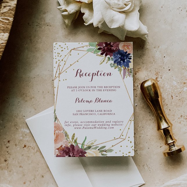 Carte D'accompagnement Parties scintillant d'or géométrique Réception de  (Créateur téléchargé)