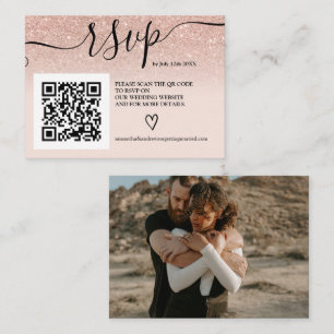 Carte D'accompagnement parties scintillant en or rose ombre mariage rsvp