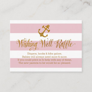 Carte D'accompagnement Parties scintillant Nautique Baby Wishing Well Raf