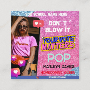 Carte D'accompagnement Parties scintillant rose High School Homecoming Qu