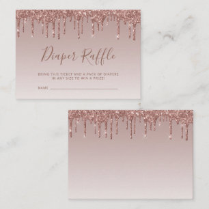Carte D'accompagnement Parties scintillant Rose  or Baby shower Déchets R