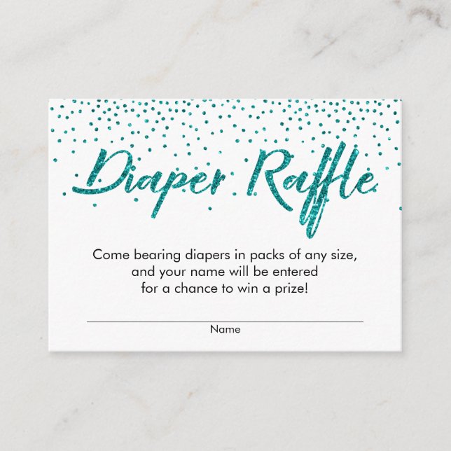 Carte D'accompagnement Parties scintillant turquoise Confetti Script Diap (Devant)
