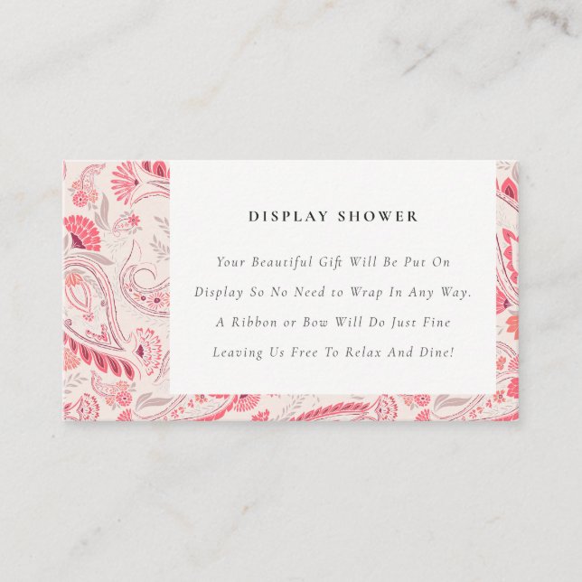 Carte D'accompagnement Parure de douche pour bébé moderne rose poudré à m (Devant)