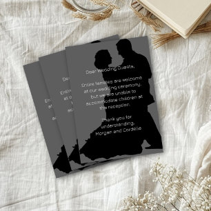 Carte D'accompagnement Pas d'enfants au Mariage Dancing Couple Enclôture