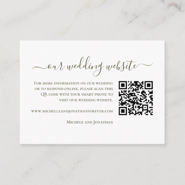 Carte D'accompagnement Paso Robles Vignoble Mariage RSVP QR Code (Devant)
