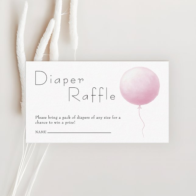 Carte D'accompagnement Pastel Balloon Baby Girl Shower Diaper Raffle  (Créateur téléchargé)