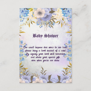 Carte D'accompagnement Pastel Blue Little Flower Bud Floral Baby shower
