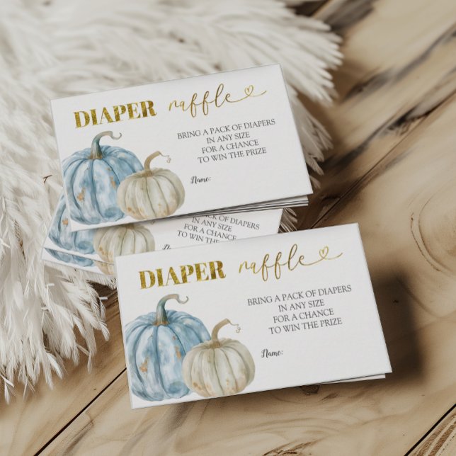 Carte D'accompagnement Pastel Boy Citrouille Baby shower Déchets Raffle (Créateur téléchargé)