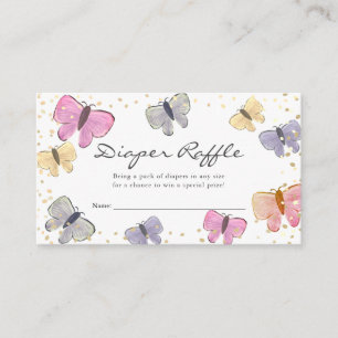 Carte D'accompagnement Pastel Butterfly Baby shower Déchets Raffle Ticket