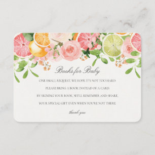 Carte D'accompagnement Pastel Citrus Floral Cutie Livres pour Baby Insert