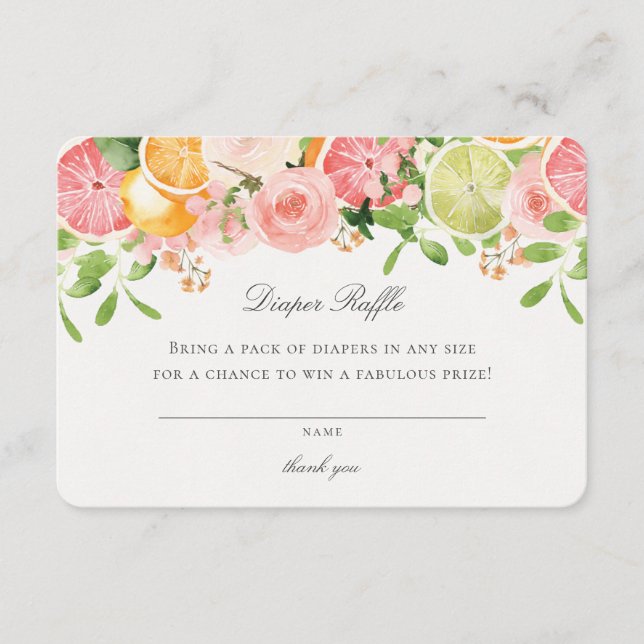 Carte D'accompagnement Pastel Citrus Floral Cutie Raffin de couche Insére (Devant)