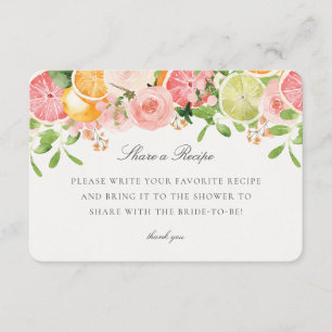 Carte D'accompagnement Pastel Citrus Floral Partager une recette Insérer