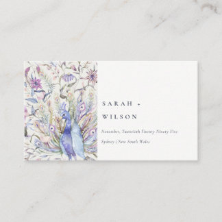 Carte D'accompagnement Pastel Classy Aquarelle Peacock Mariage Website