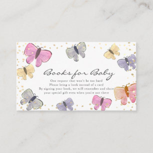 Carte D'accompagnement Pastel Color Butterfly Baby shower Demande de rése
