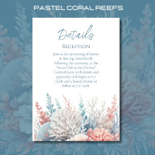 Carte D'accompagnement Pastel Coral Reefs-Beach Détails du mariage-