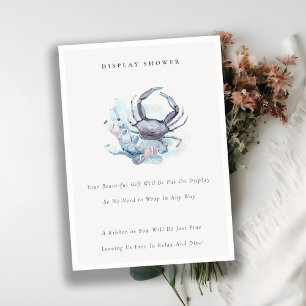 Carte D'accompagnement Pastel Crabe sous-marin Coral Display Baby shower