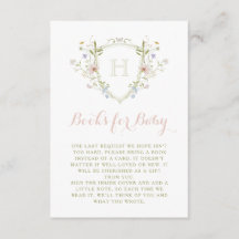 Pastel Fleur sauvage Monogram Crest Livres pour bé