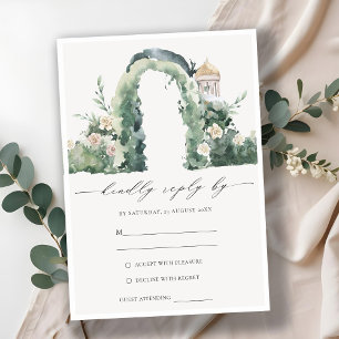 Carte D'accompagnement Pastel Floral Garden Arch Mariage botanique RSVP