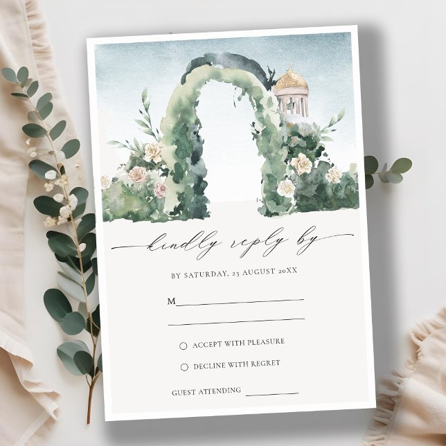 Carte D'accompagnement Pastel Floral Garden Arch Mariage botanique RSVP (Créateur téléchargé)