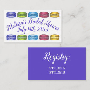 Carte D'accompagnement Pastel French Macaron Cookies Fête des mariées Par