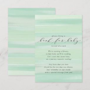 Carte D'accompagnement Pastel Green Stripes Livre pour Baby Card