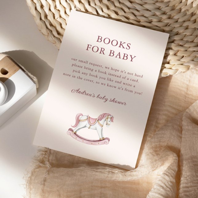 Carte D'accompagnement Pastel Pink Cute Carousel Girl Baby Shower (Créateur téléchargé)