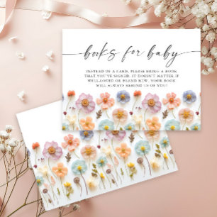 Carte D'accompagnement Pastel Pink Fleur sauvage Baby showers Livres pour