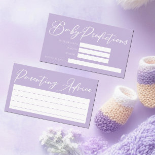 Carte D'accompagnement Pastel Purple Baby shower Prédictions Conseils