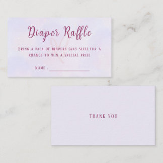 Carte D'accompagnement Pastel Purple Pink Baby Shower Diaper Raffle