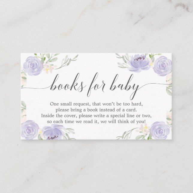 Carte D'accompagnement Pastel Purple Réserver Demande Baby shower Invitat (Devant)