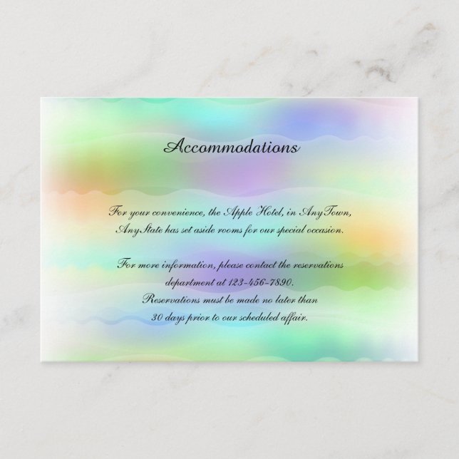 Carte D'accompagnement Pastel Rainbow Brides Mariage gay Insérer (Devant)