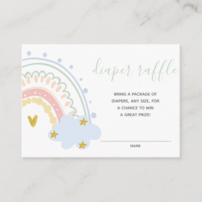 Carte D'accompagnement Pastel Rainbow Diaper Raffin Insertion (Devant)
