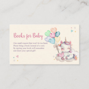 Carte D'accompagnement Pastel Rainbow Unicorn Baby showers Livres Pour Bé