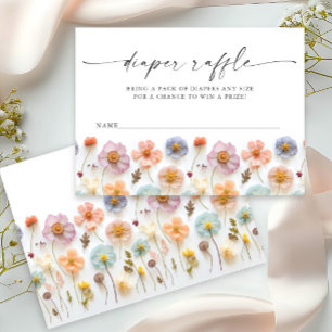 Carte D'accompagnement Pastel Rose Fleur sauvage Baby shower Déchets Raff