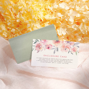 Carte D'accompagnement Pastel Roses Roses Roses Roses Verdure Baby shower