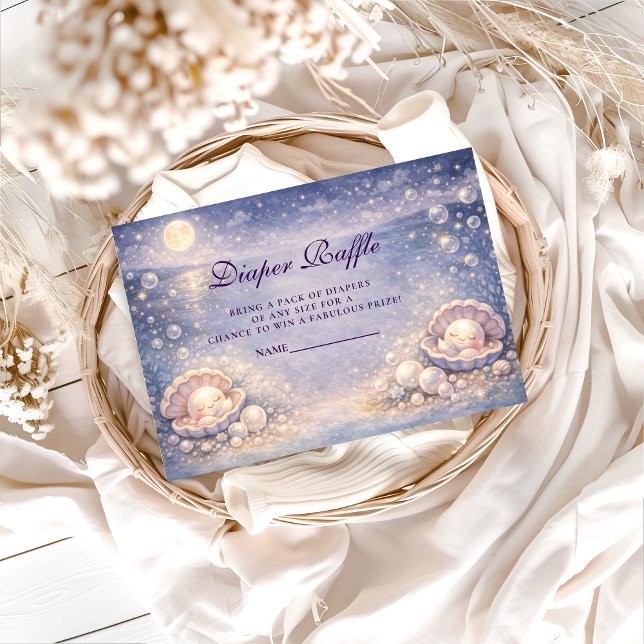 Carte D'accompagnement Pastel Seashell Pearl Diapper Raffle (Créateur téléchargé)